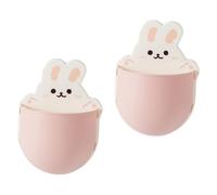 GRIRIW 2pcs Cartoon Rabbit Wall Storage Rack Bathroom Organiser Brush Toothpaste Drain for Sink