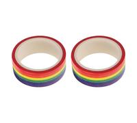 GRIRIW 2pcs Colorful Stripe Washi Tape DIY Masking Tape for Crafting Scrapbooking Planner Decoration Tearable Single-Sided Adhesive for Home Office Use