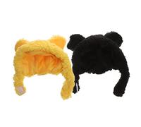 GRIRIW 2pcs Creative Adjustable Warm Pet Headdress for Outdoor Travel Cartoon Design and Comfortable for Cats and Puppies