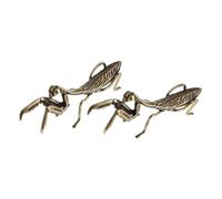GRIRIW 2pcs Creative Brass Mantis Statue Ornament Decorative Metal Insect Figurines for Indoor Desktop Display Unique Home Animal Decor Gift for Family and Friends
