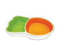 GRIRIW 2Pcs Creative Pet Ceramic Food Bowls with Rabbit Carrot Design Smooth Surface Non-tip Dog and Cat Feeder Safe High-density Material Suitable for Pets and Decorative Use