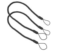 GRIRIW 2Pcs Decorative Curtain Tiebacks Black Braided Rope Stylish Curtain Straps Window Drapery Holdbacks for Living Bedroom Kitchen
