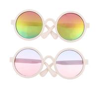 GRIRIW 2Pcs Decorative Dog Cat Glasses Fun Reflective Pet Sunglasses for Dogs and Cats Lightweight Stylish Accessory for Parties Weddings and Social Media Posts