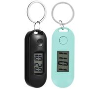 GRIRIW 2pcs Digital Keychain Watches for Students Silent Electronic Pocket Watches with Precise Plastic Hanging Clips for Backpack Belt Black
