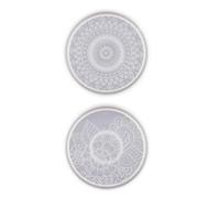 GRIRIW 2pcs DIY Crystal Epoxy Silicone Mold for Cup Mat Making Round Shape, High Transparency and Flexibility, for Handmade Meaningful and Creative DIY Handicrafts