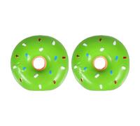 GRIRIW 2pcs Donut Shaped Squeaky Latex Dog for Puppies Interactive Chew for Teething and Training Soft Pet Supplies Light Green