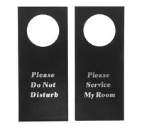 GRIRIW 2pcs Double-sided Do Not Disturb Door Hangers PU Leather Hotel Housekeeping Signs for Guest Privacy and Please Service Door Plates for Office Meeting Dormitory