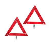 GRIRIW 2pcs Foldable Reflective Roadside Warning Triangle Kit Compact Safety Signs for Cars Plastic Construction Easy Setup for Night Visibility and Accident Alerts