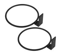 GRIRIW 2pcs Foldable Wall Mounted Pet Bowl Holder - 8-Inch Raised Iron Feeder Rack for Cats and Small Dogs, Elevated Dog and Cat Feeding Station with Bracket for Slow Feeders, Suitable