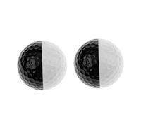 GRIRIW 2Pcs Golf Practice Balls with Double Color Design for Putting Game Training and Swing Drills Indoor Golfing Accessories for Precision Improvement
