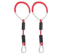 GRIRIW 2pcs Gymnastic Rings Climbing Swing Set Red Outdoor Play Equipment for Backyard Obstacle Course Ninja Training and Strength Building