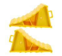 GRIRIW 2pcs Heavy Duty Car Wheel Chocks Trailer Wheel Chocks for Rv Motorhome Travel Trailer Folding Handle