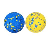 GRIRIW 2pcs Indestructible Dog Balls for Aggressive Chewers Etpu Interactive Dog Balls with Bounce for Large Medium and Puppies Vibrant Colors for Easy Spotting and Fetch Play