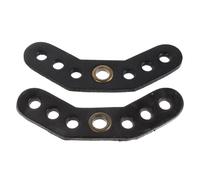 GRIRIW 2pcs Leather Bow Wrist Strap Yoke with Metal Grommet, Compound Bow Sling Mount Bracket for Archery, Black and Brown Wrist Sling Supports