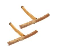 GRIRIW 2pcs Natural Rhododendron Wood Parrot Perch Stand Adjustable Angles for Beak Health and Climbing Training Platform Suitable for Parakeets Conures Cockatiels Lovebirds