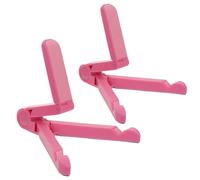 GRIRIW 2pcs Pink Abs Folding Mobile Phone and Tablet Holder Stand with Adjustable Angle, Simple Three-sided Structure for Watching Movies