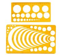 GRIRIW 2Pcs Plastic Geometric Drawing Template Rulers Set, Measuring Draft Stencil Tools for Technical Drawing and Interior Design, Office and School Supplies