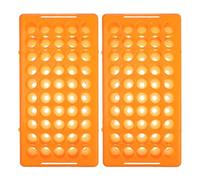 GRIRIW 2pcs Pp Lab Tube Rack with 50-holes, Rectangular Design and Built-in Drainage Channels, Efficient Sample Management and Stable Stacking for Clean Benches and Batch Sample