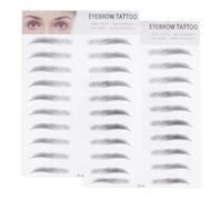 GRIRIW 2pcs Realistic Black Eyebrow Transfer Stickers for Easy Application, Paper Material Simulation Eyebrow Stickers Suitable for Beginners and Both Men and Women