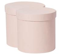GRIRIW 2pcs round Flower Wrapping Boxes for Arrangements, Pink Paperboard Boxes with Elegant Appearance and DIY Features, for Birthday and Holiday Spirit
