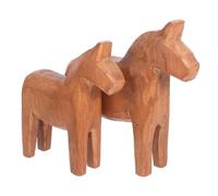 GRIRIW 2Pcs Rustic Wooden Horse Figurine Scandinavian Vintage Carved Animal Sculpture for Home Office Shelf Table Decor Handcrafted Nordic Style Ornament