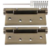 GRIRIW 2Pcs Self-Closing Hydraulic Door Hinges Invisible Soft Close Heavy Duty Metal Door Springs for Exterior and Residential Suitable for Bathroom Pantry Garage