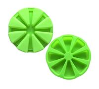 GRIRIW 2pcs Silicone Cake Slice Moulds in Green Multi-Functional and Easy to Clean Silicone Baking Moulds for Fondant Making and Cake Baking Reusable Divider Pan Set