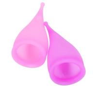 GRIRIW 2pcs Silicone for Women Large Flexible Feminine Hygiene Collector Material Comfortable for Swimming Hiking and Overnight Use Pink Purple Random Color
