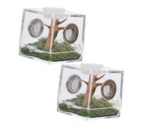 GRIRIW 2pcs Spider Habitat Box Jumping Spider Breeding Box Ventilated Cage for Easy Feeding Care