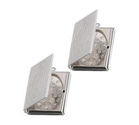 GRIRIW 2pcs Stainless Steel Mini Photo Box Pendant DIY Bible Book Decor Accessories for Keychain Crafting Creative Christian Photo Charm with Lifelike Details Pendant