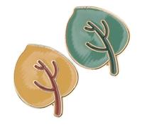 GRIRIW 2pcs Vintage Leaf Brooch Pins for Clothes and Backpack, Zinc Alloy Material, Easy to Attach Versatile Use, Cute Japanese Design for Autumn and Fall Accessories