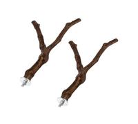 GRIRIW 2pcs Wood Standing Rod Pet Bird Training Bar Parrot Branch Chewing Toy for Budgies Parakeets Cockatiels Keeps Birds Happy and Active