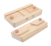GRIRIW 2pcs Wooden Hamster Food Box Natural Foraging for Small Pets Rabbit Guinea Pig Chew Puzzle Feeding Box Enhances Exercise and Problem-solving Skills