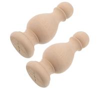GRIRIW 2pcs Wooden Post Caps Precision-Carved Roman Column Heads, Classic Decorative Wood Finials for Bed Posts and Gazebo, for Bridge Fronts and Project
