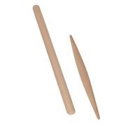 GRIRIW 2Pcs Wooden Rolling Pin Beech Dough Roller Baking Accessories for Kitchen Professional Use Large Tapered and Round Head Pins for Pastry Pizza Cookie Dough Rolling