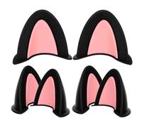 GRIRIW 3 Pairs Helmet Cat Ear Helmet Decor Abs Creative Pink Decoration Easy Installation