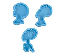 GRIRIW 3 Pcs Key Chain Pendant Casting Mold Silicone Easy to Use Long Serving Life Lovely Shape Fashionable Design for Making Your Own Crafts