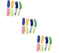 GRIRIW 3 Sets Window Blinds Cleaning Brush with Detachable Washable Heads Mini Handheld Dusting Tools for Venetian Blind and Air Conditioner Vent Cleaning Practical Dust Removal Kit