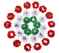 GRIRIW 30pcs Christmas Dog Hair Bows Flower Rubber Bands Festive Pet Headdress Accessories for Dogs Cats and Puppies Soft Vibrant Colors for Holiday Cheer