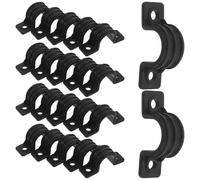 GRIRIW 30pcs Wheelchair Tube Holder Clamp, Plastic 22mm Pipe Clip, Black, Secure Attachment for Commode Chair and Toilet Seat, Home Shower Use