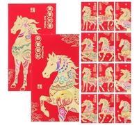 GRIRIW 36pcs Chinese Year Red Envelopes Horse Design Luxury Gold Embossed Lunar Year Money Packets Sturdy Paper Red Hong Bao for Spring Festival Gifting and Celebrations