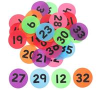 GRIRIW 36pcs Self-Adhesive Number Stickers in Assorted Colours for Categorizing and Marking with Sturdy Nylon Material, Simple to Apply for Classroom Floor Line up Spots Or Random Color