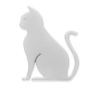 GRIRIW 3D Decorative Metal Cat Car Decal Sticker Self-Adhesive Silver Car Emblem for Vehicle Decoration