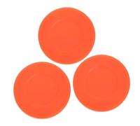 GRIRIW 3Pcs Adjustable Hardness PVC Ice Hockey Balls Orange Professional Training Pucks for Men Dry Land Roller Hockey Competition Practice