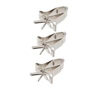 GRIRIW 3pcs Bird Food Holder Clips for Parrots Vegetable and Fruit Feeder Accessories Silver Cage Feeding Device Suitable for Parrot Cages and Bird Supplies