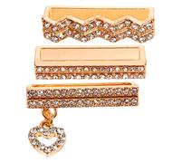 GRIRIW 3pcs Bling Watch Charms Watch Strap Decorative Ring for People Who Favor Bling Design Comfortable Companion Personalize Band Zinc Alloy Zircon Stylish Classic Golden Festival
