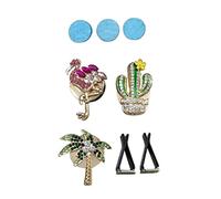 GRIRIW 3pcs Car Air Vent Clips Creative Air Conditioning Outlet Decor with Fragrant for Car Interior Includes Cactus Palm Tree and Flamingo Designs