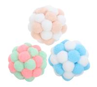 GRIRIW 3pcs Colorful Cat Toy Inner Bells Interactive Fuzzy for Kittens Engaging Playtime for Indoor Cats for Exercise and Bonding