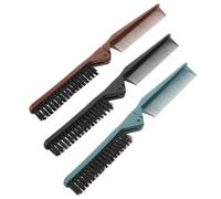GRIRIW 3pcs Foldable Plastic Hair Comb with Dual-sided Roundtipped Teeth, Antistatic and Minimizes Pulling or Breakage, Portable Travel Grooming Brush for On-the-go Styling
