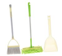 GRIRIW 3pcs Mini Broom Dustpan Set for Lightweight Educational Cleaning Little Housekeeping Helper Safe Fun Role Play Props for Imaginative Play